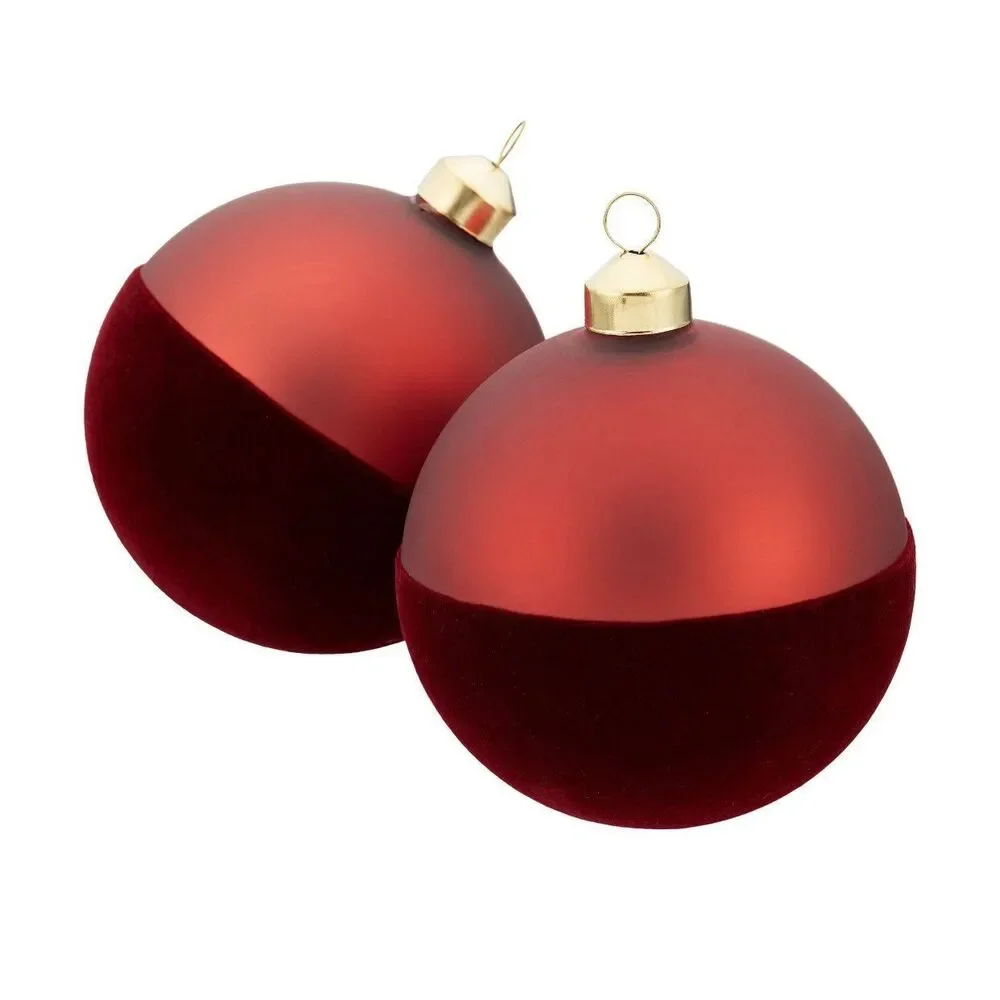 Velvet Flocked and Dipped Christmas Ornaments